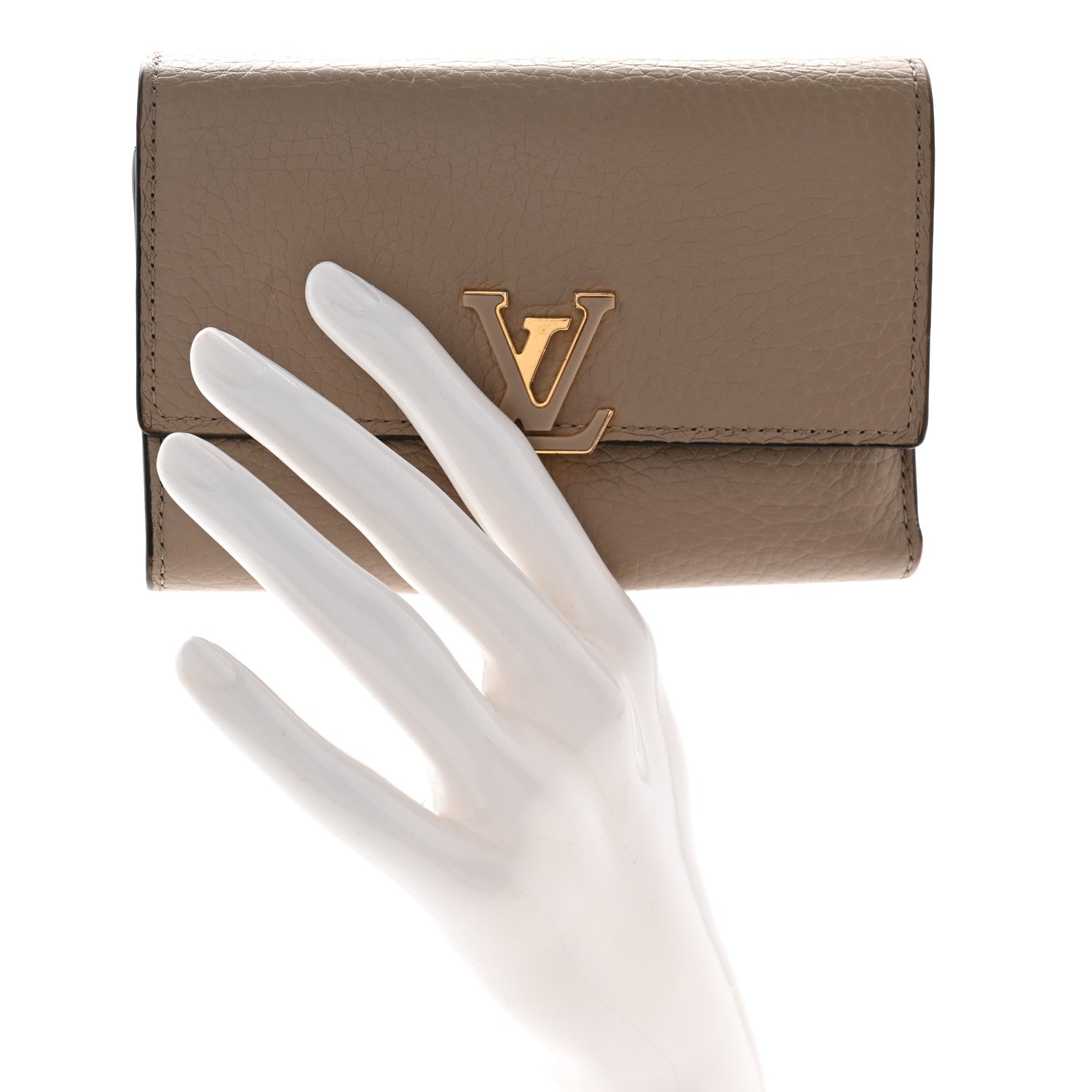 Louis Vuitton Taurillon Capucines Compact Wallet Galet