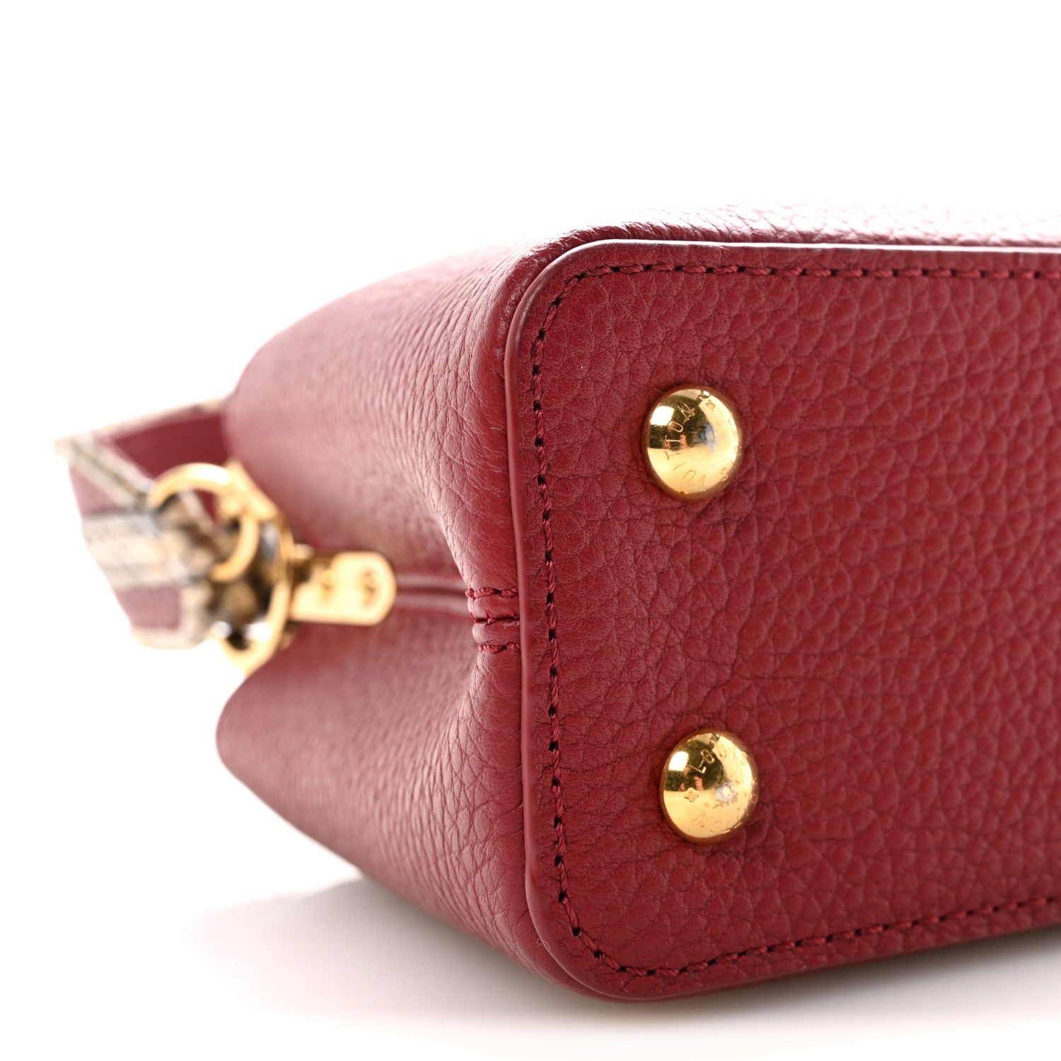 Louis Vuitton Taurillon Snakeskin Mini Capucines Burgundy