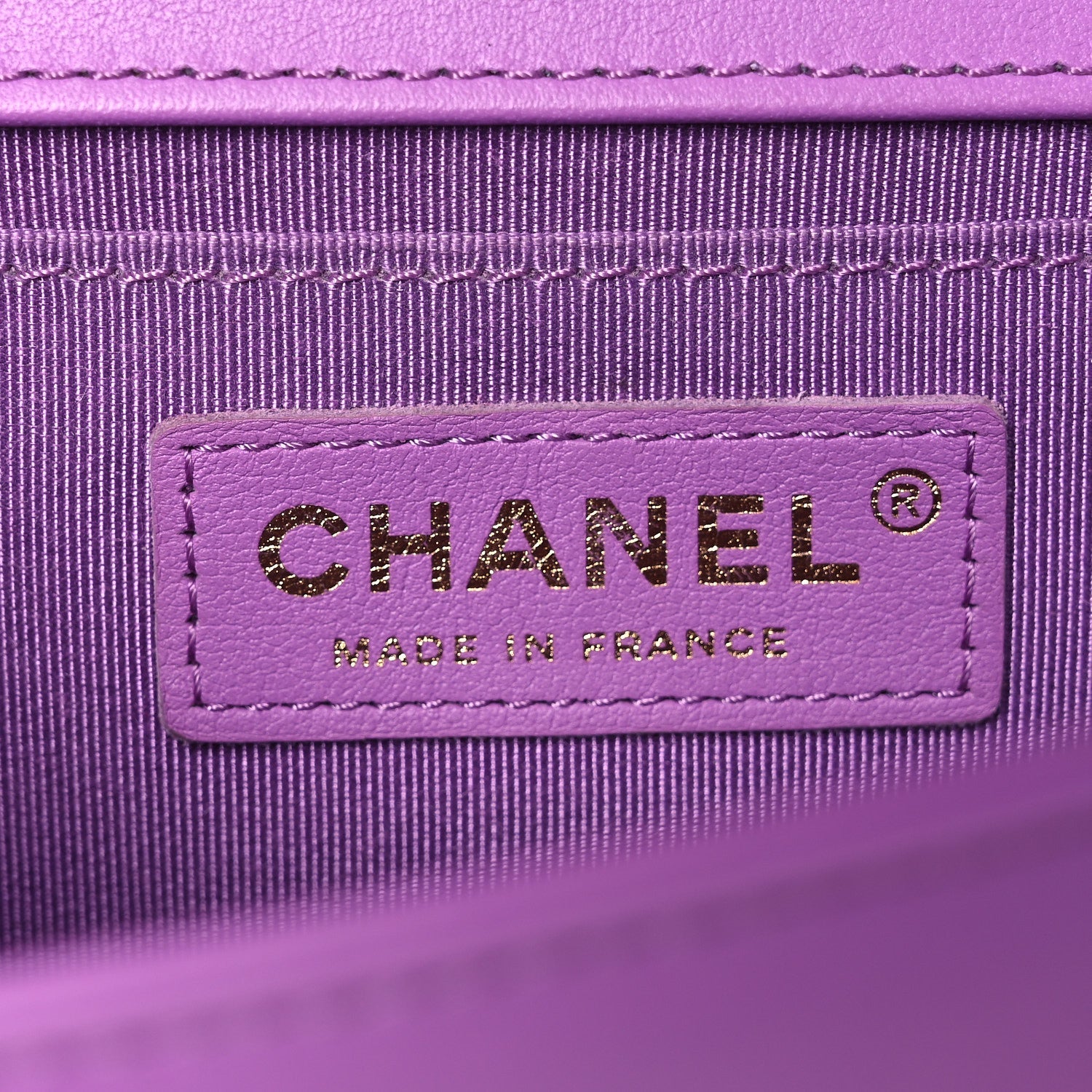 Chanel Lambskin Chevron Quilted Medium Boy Flap Purple