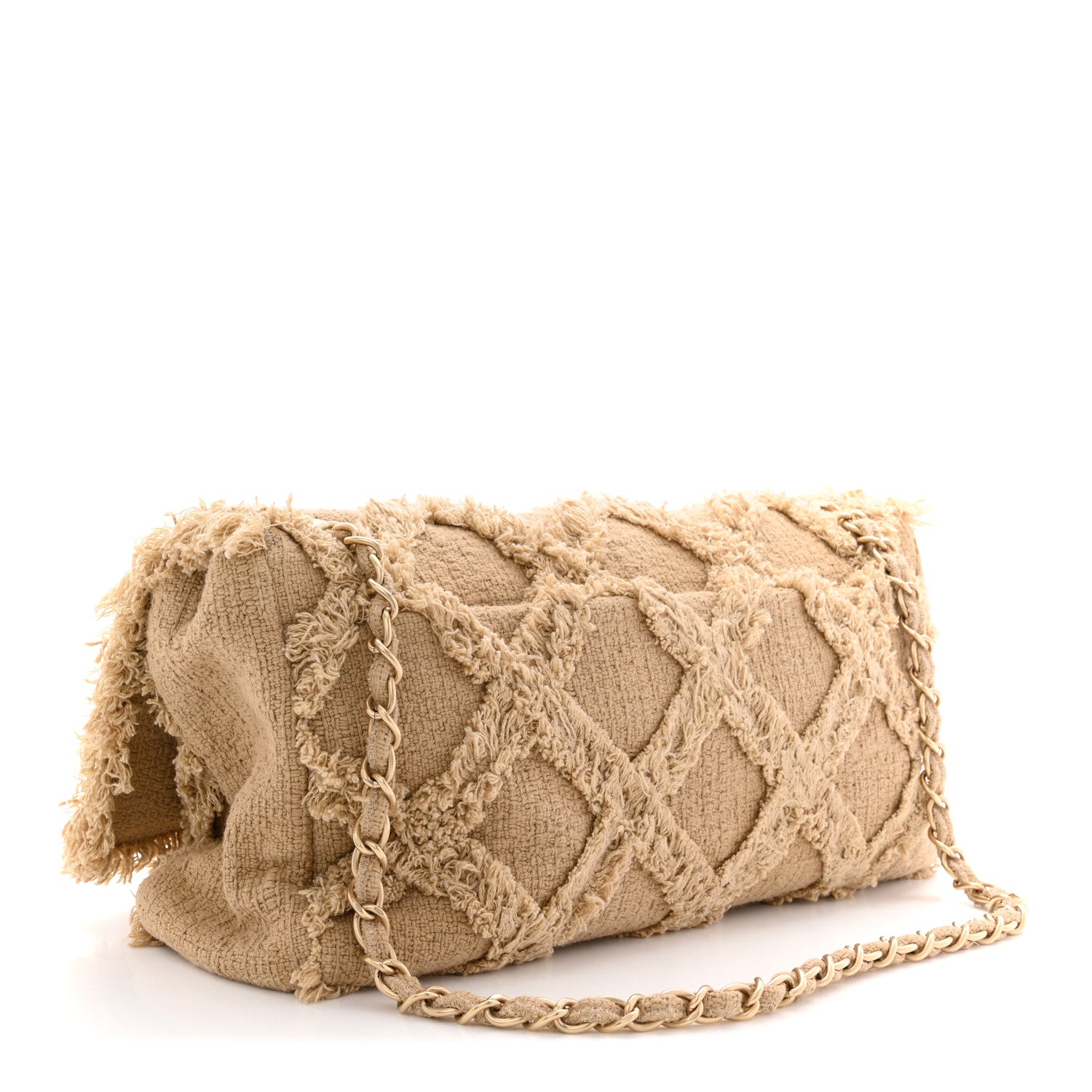 Chanel Tweed Nature Flap Dark Beige