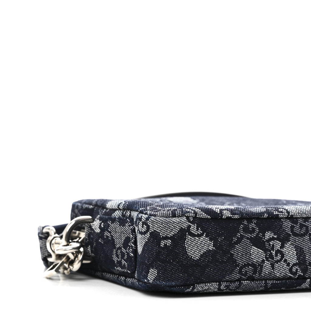 Gucci Denim GG Monogram Camouflage Small Crossbody Bag Blue