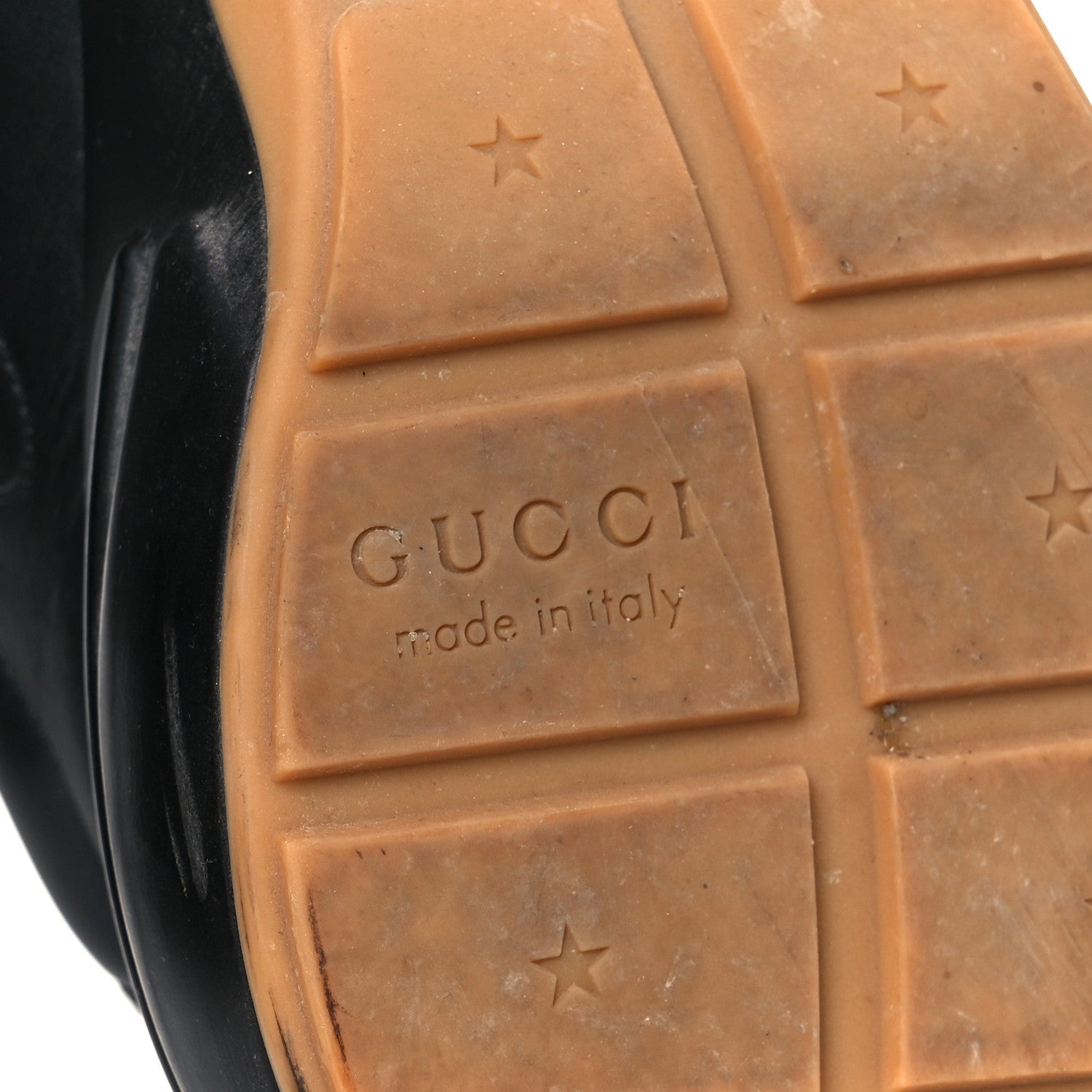 Gucci Calfskin Iridescent Logo Mens Rhyton Sneakers 8.5 Black