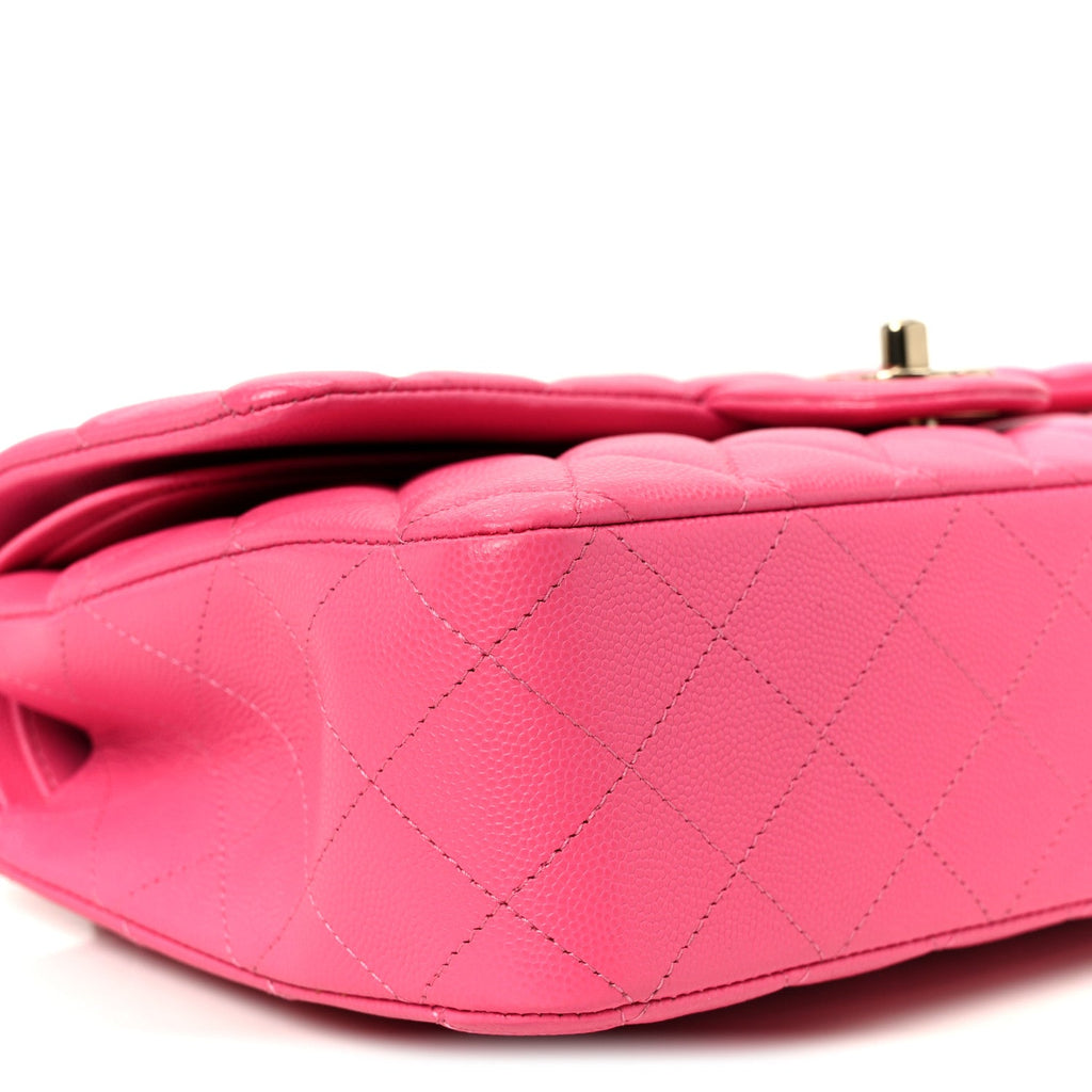 Chanel Caviar Quilted Medium Double Flap Pink
