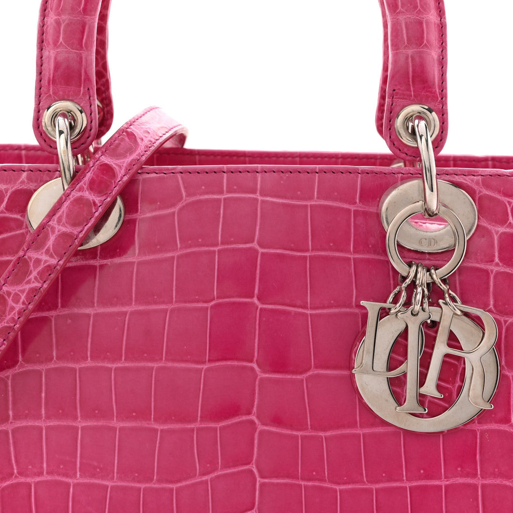 Christian Dior Alligator Medium Lady Dior Pink