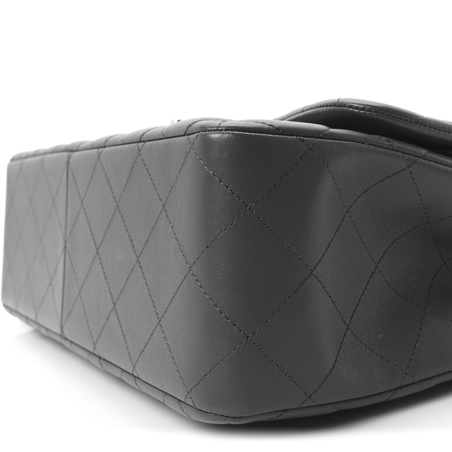 Chanel Lambskin Quilted Jumbo Double Flap Dark Grey