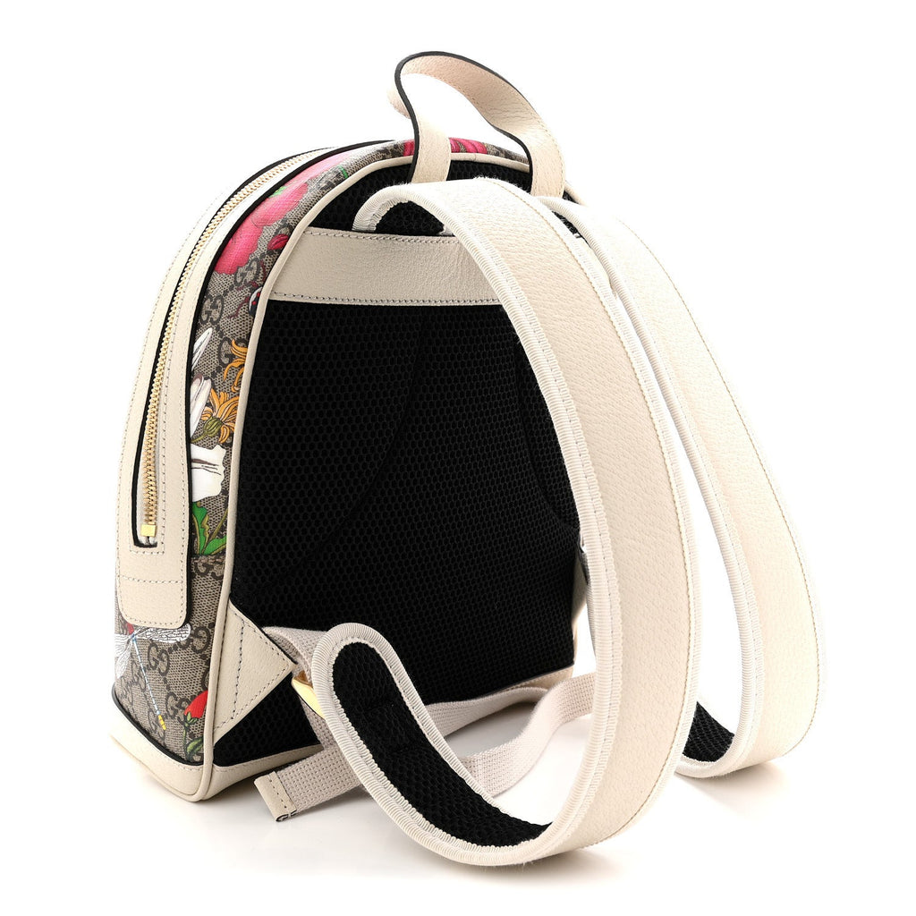 Gucci GG Supreme Monogram Flora Web Small Ophidia Day Backpack White