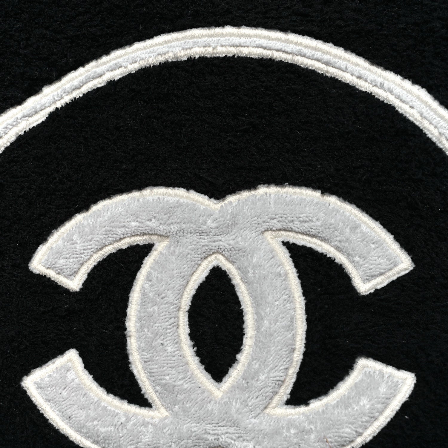 Chanel Terry Cotton CC Beach Tote Towel Set Black White