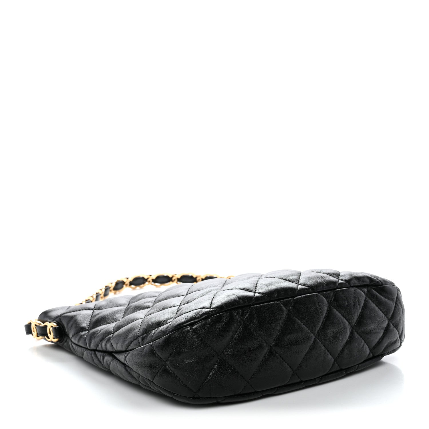 Chanel Lambskin Quilted Large CC Links Hobo Black