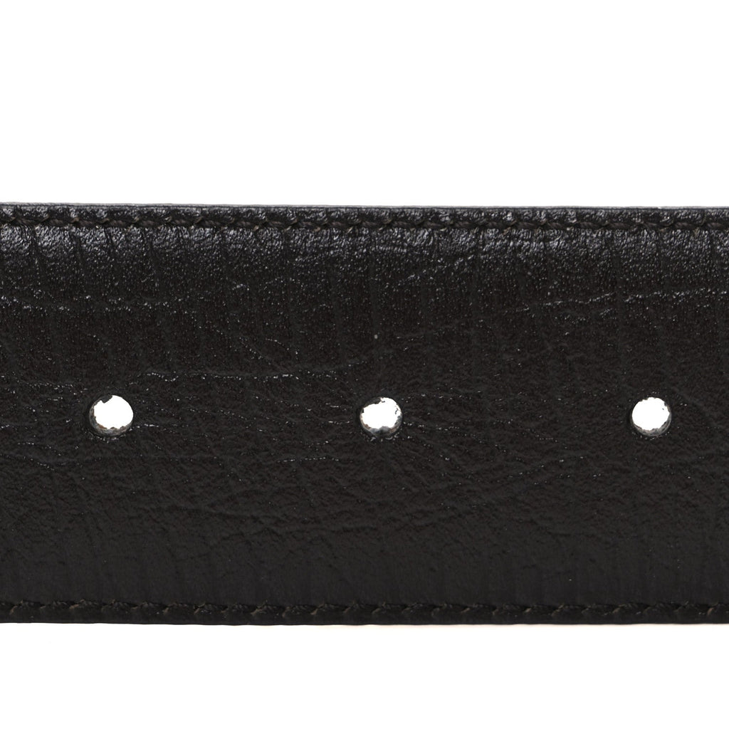 Gucci GG Supreme Monogram Calfskin Double G 80 32 Belt Beige Ebony New Acero