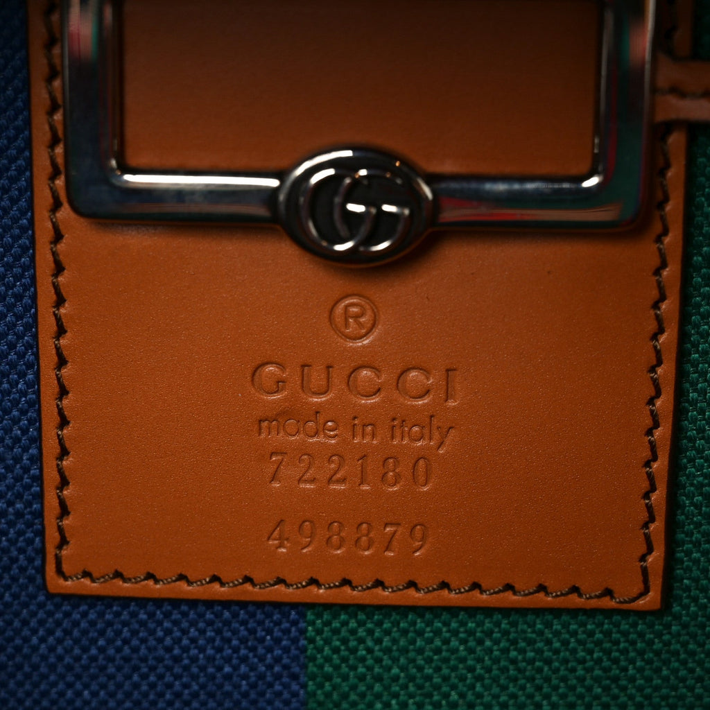 Gucci X DANS LE VERT GG Supreme Monogram Cuoio Web Mini Retro Interlocking G Savoy Top Handle Beauty Case Beige Rosso Ebony Harness  Brown