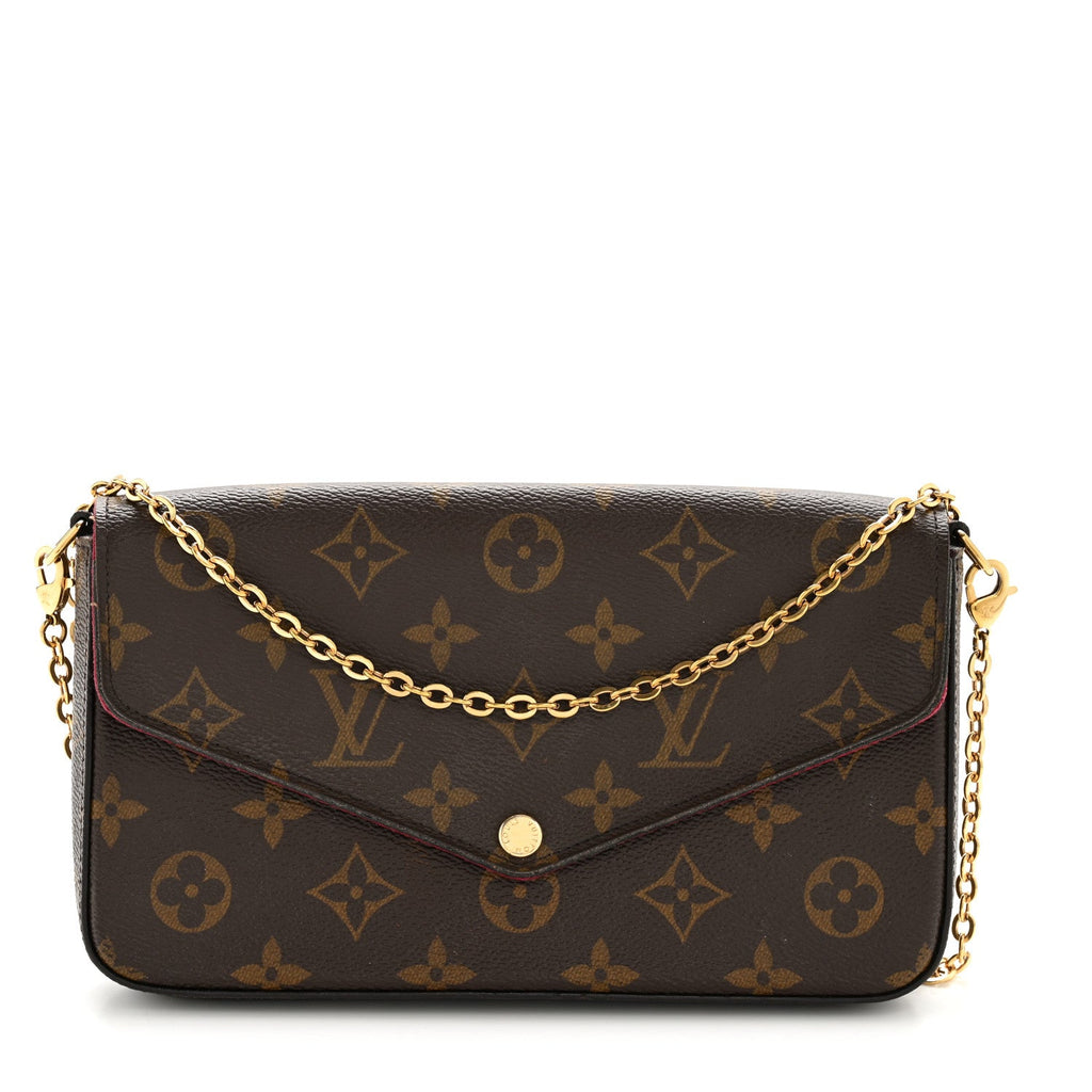 Louis Vuitton Monogram Pochette Felicie Chain Wallet Fuchsia