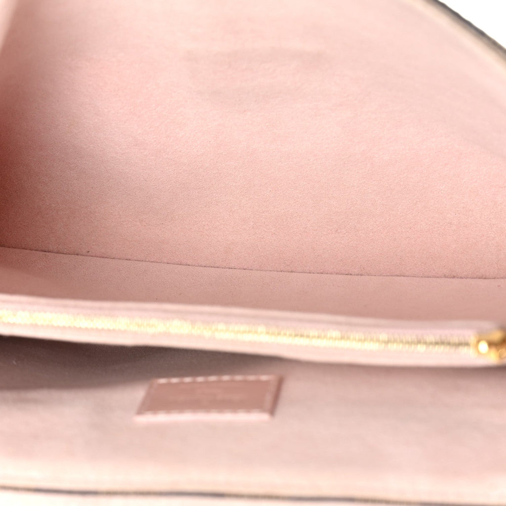 Louis Vuitton Damier Ebene Caissa Clutch Rose Ballerine