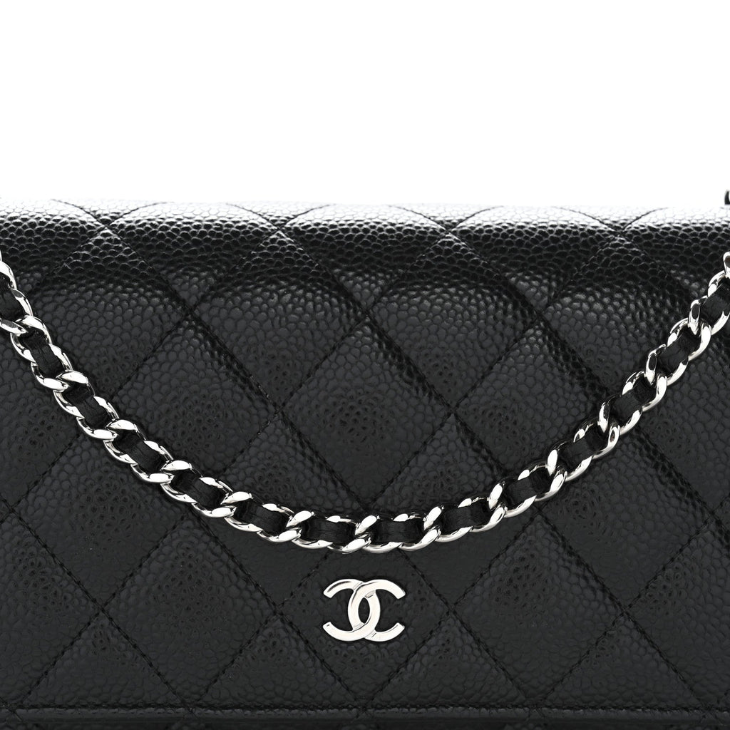 Chanel Caviar Quilted Wallet on Chain WOC Black