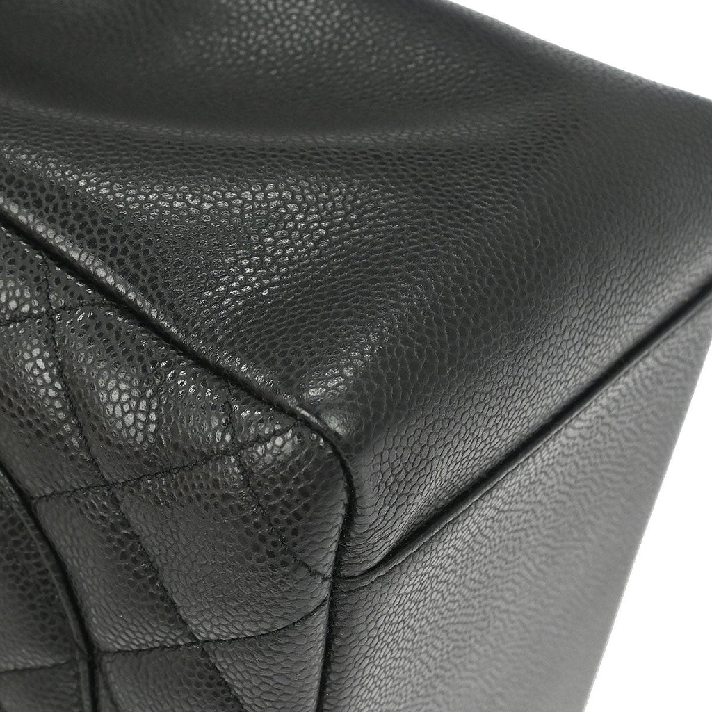 Chanel 2013-2014 Black Caviar Skin Grand Shopping Tote GST Chain Handbag