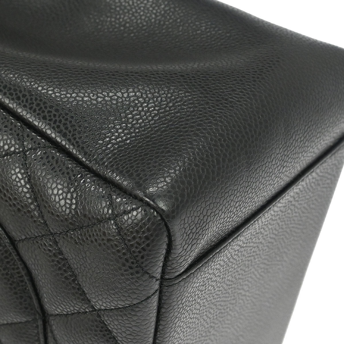 Chanel 2013-2014 Black Caviar Skin Grand Shopping Tote GST Chain Handbag