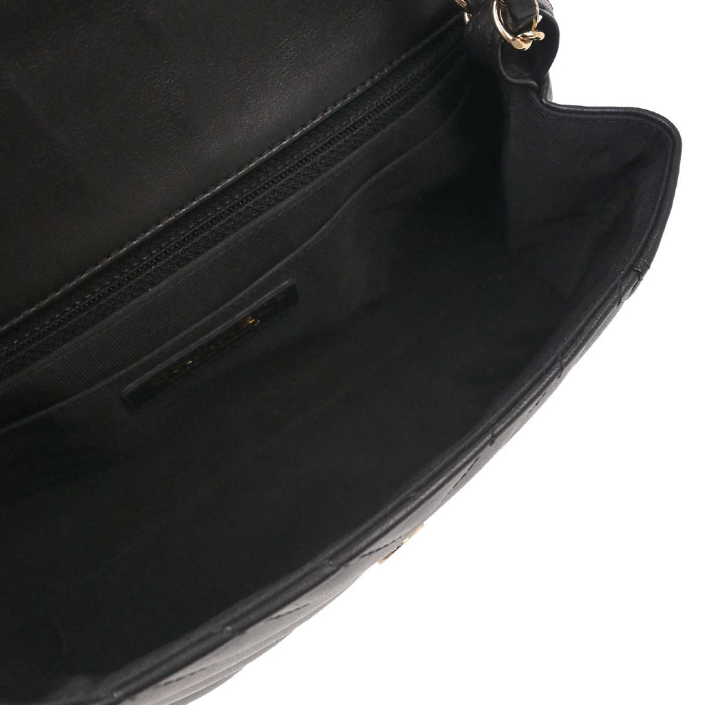 Chanel Black Lambskin Straight Flap Shoulder Bag