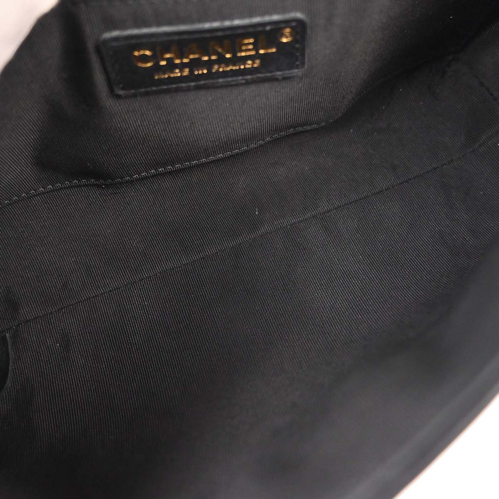Chanel Black Lambskin Straight Flap Shoulder Bag