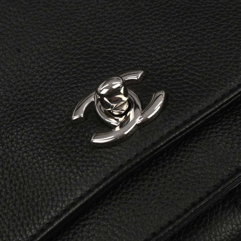 Chanel Black Calfskin Cerf Executive Tote 2way Shoulder Bag