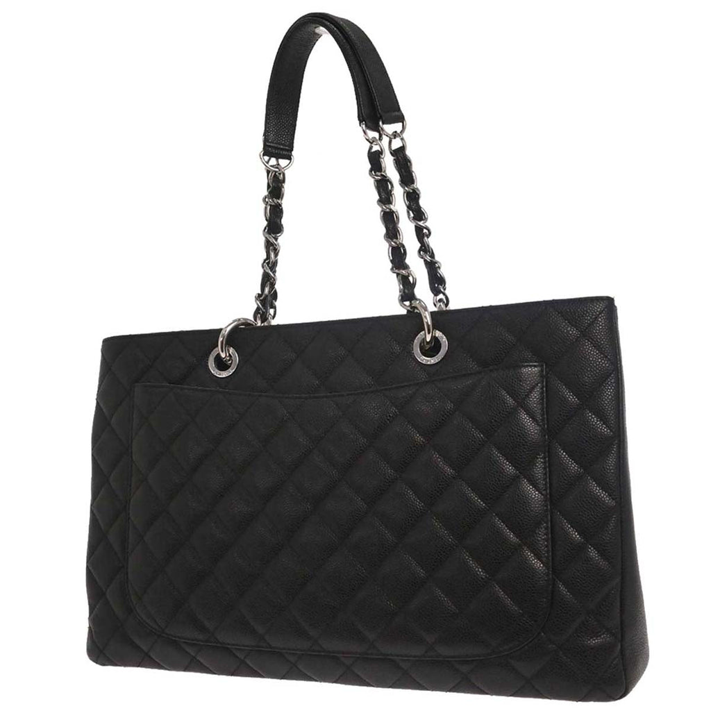 Chanel Black Caviar Skin Grand Shopping Tote GST XL Chain Handbag
