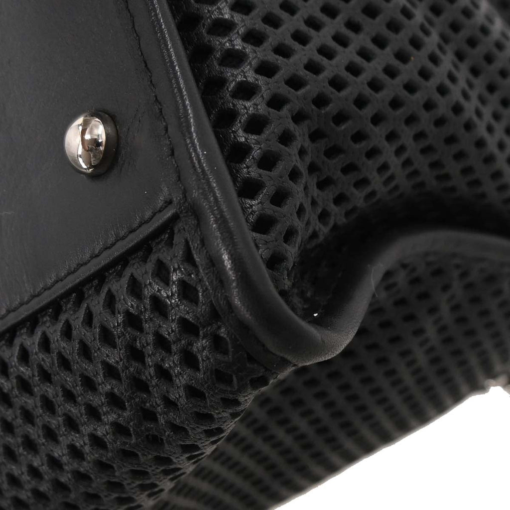 Chanel Black Perforated Calfskin Up In The Air Tote 2way Shoulder Chain Handbag