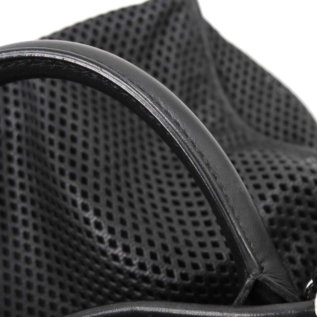 Chanel Black Perforated Calfskin Up In The Air Tote 2way Shoulder Chain Handbag