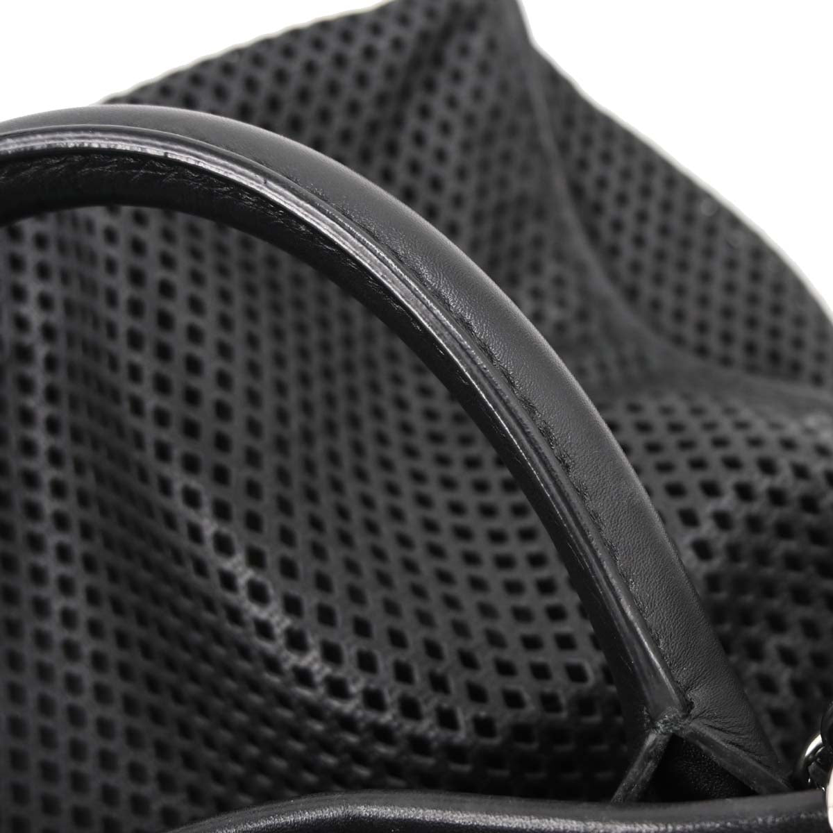 Chanel Black Perforated Calfskin Up In The Air Tote 2way Shoulder Chain Handbag