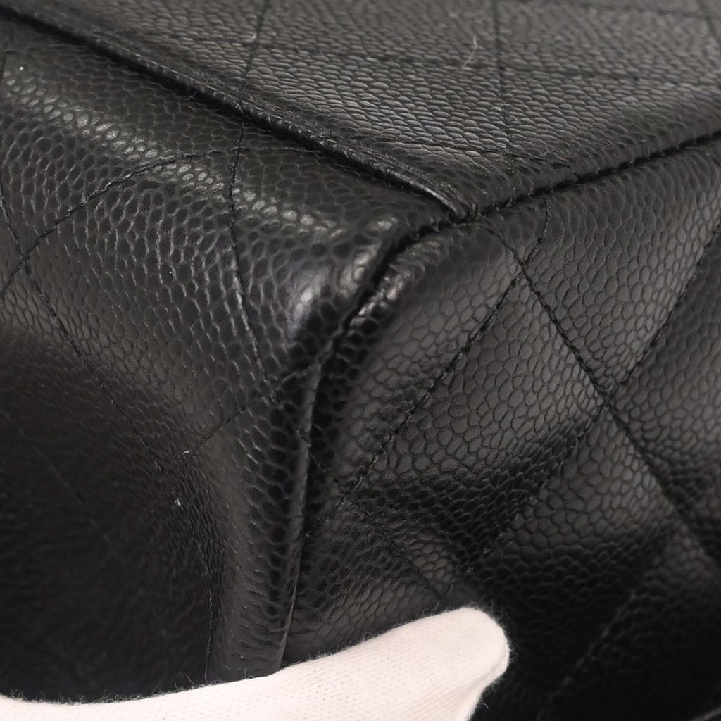 Chanel Black Caviar Skin Maxi Classic Double Flap Shoulder Bag
