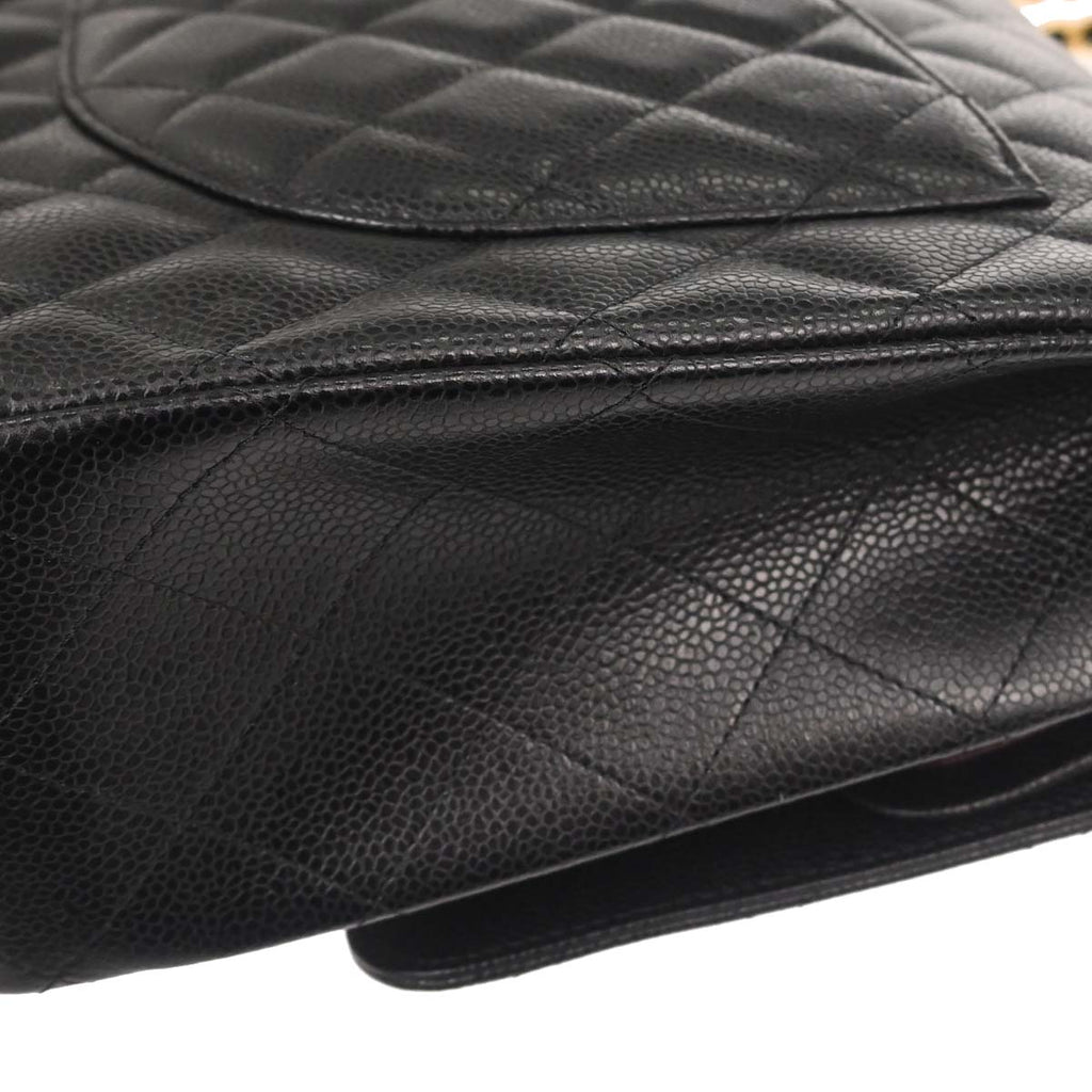 Chanel Black Caviar Skin Maxi Classic Double Flap Shoulder Bag