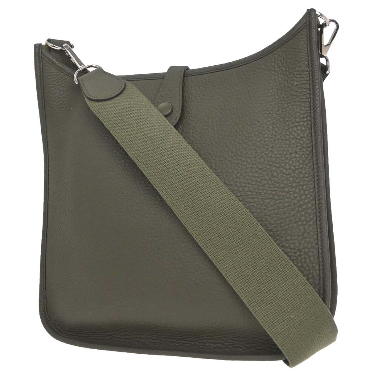 Hermes Vert de Gris Taurillon Clemence Evelyne 1 29 PM Shoulder Bag