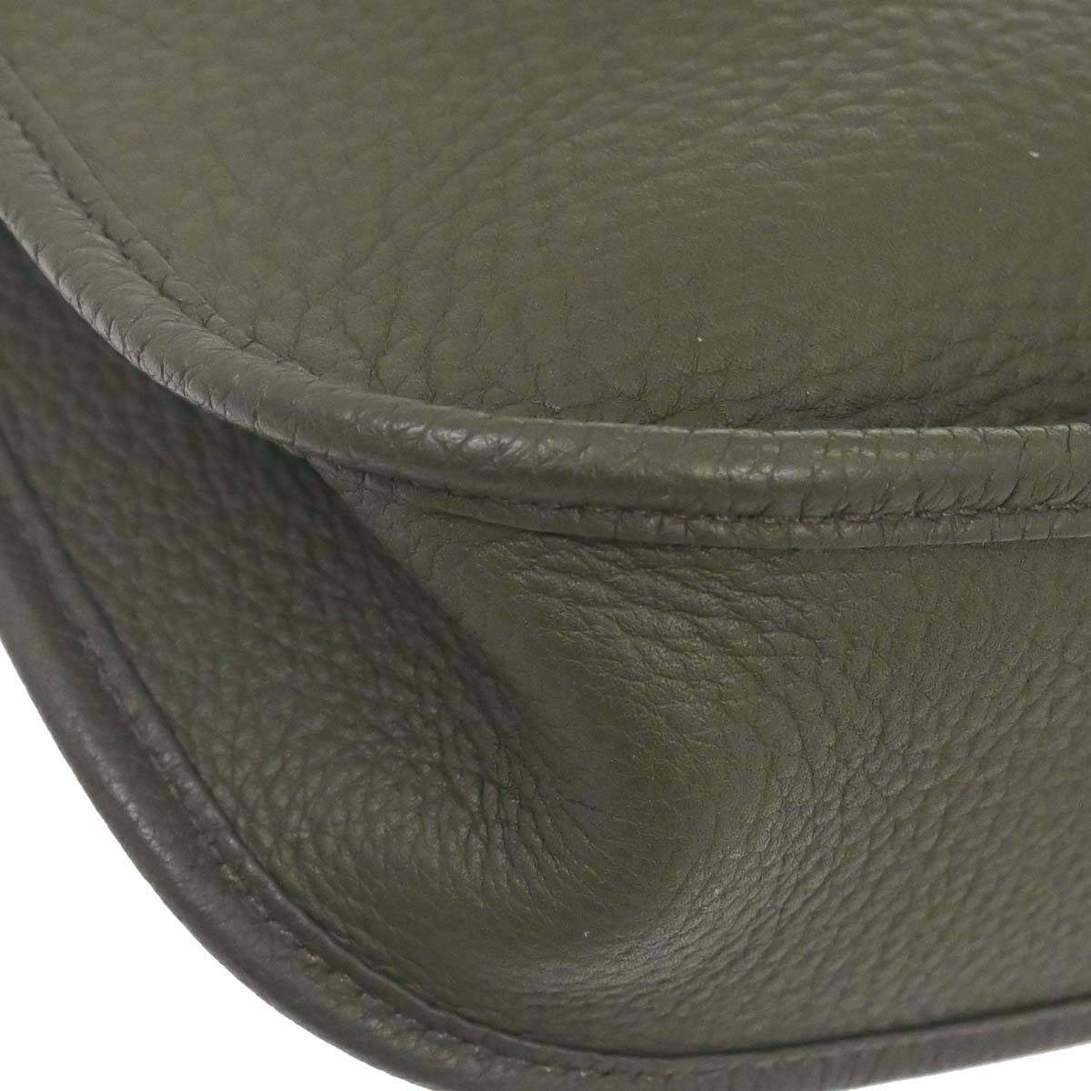 Hermes Vert de Gris Taurillon Clemence Evelyne 1 29 PM Shoulder Bag