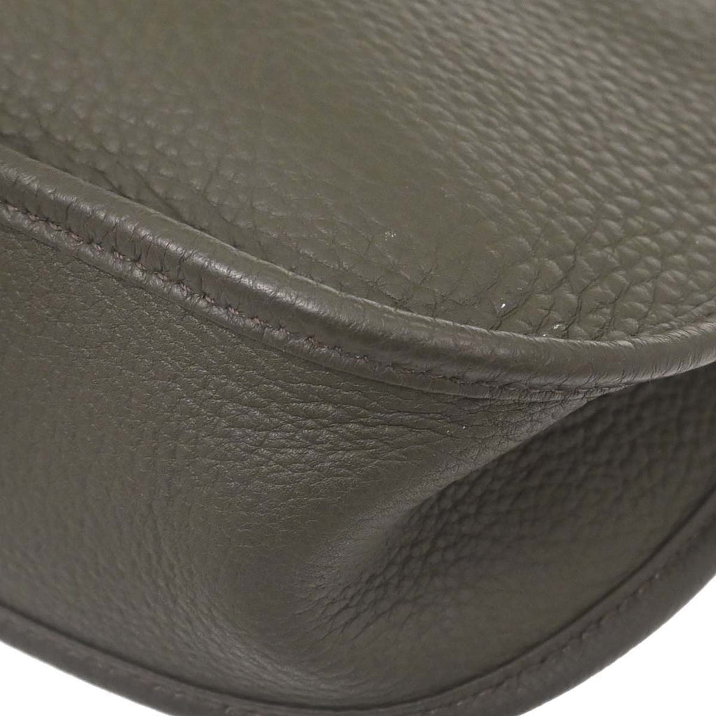 Hermes Vert de Gris Taurillon Clemence Evelyne 1 29 PM Shoulder Bag