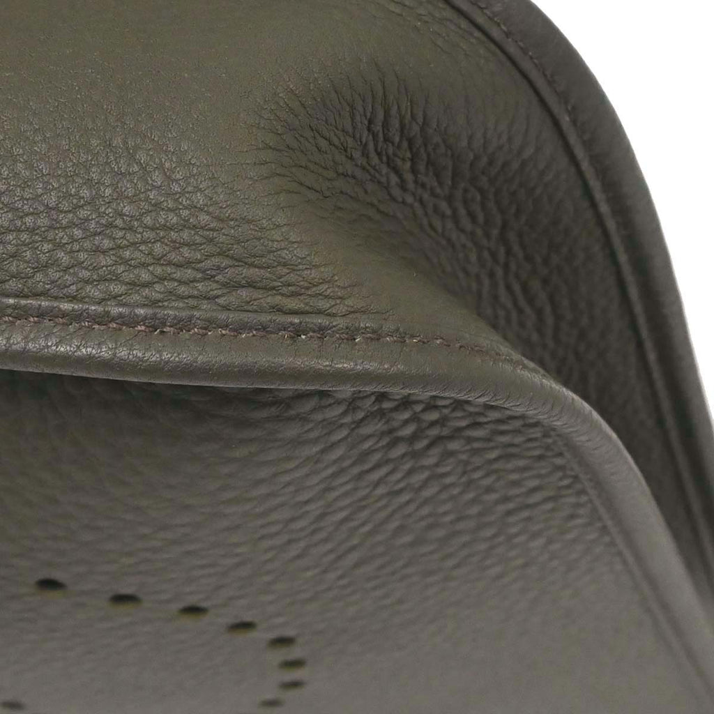 Hermes Vert de Gris Taurillon Clemence Evelyne 1 29 PM Shoulder Bag