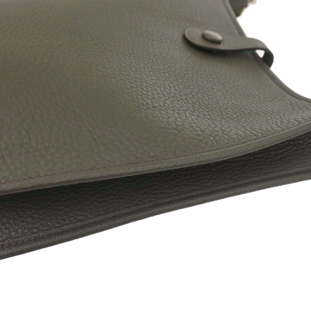 Hermes Vert de Gris Taurillon Clemence Evelyne 1 29 PM Shoulder Bag