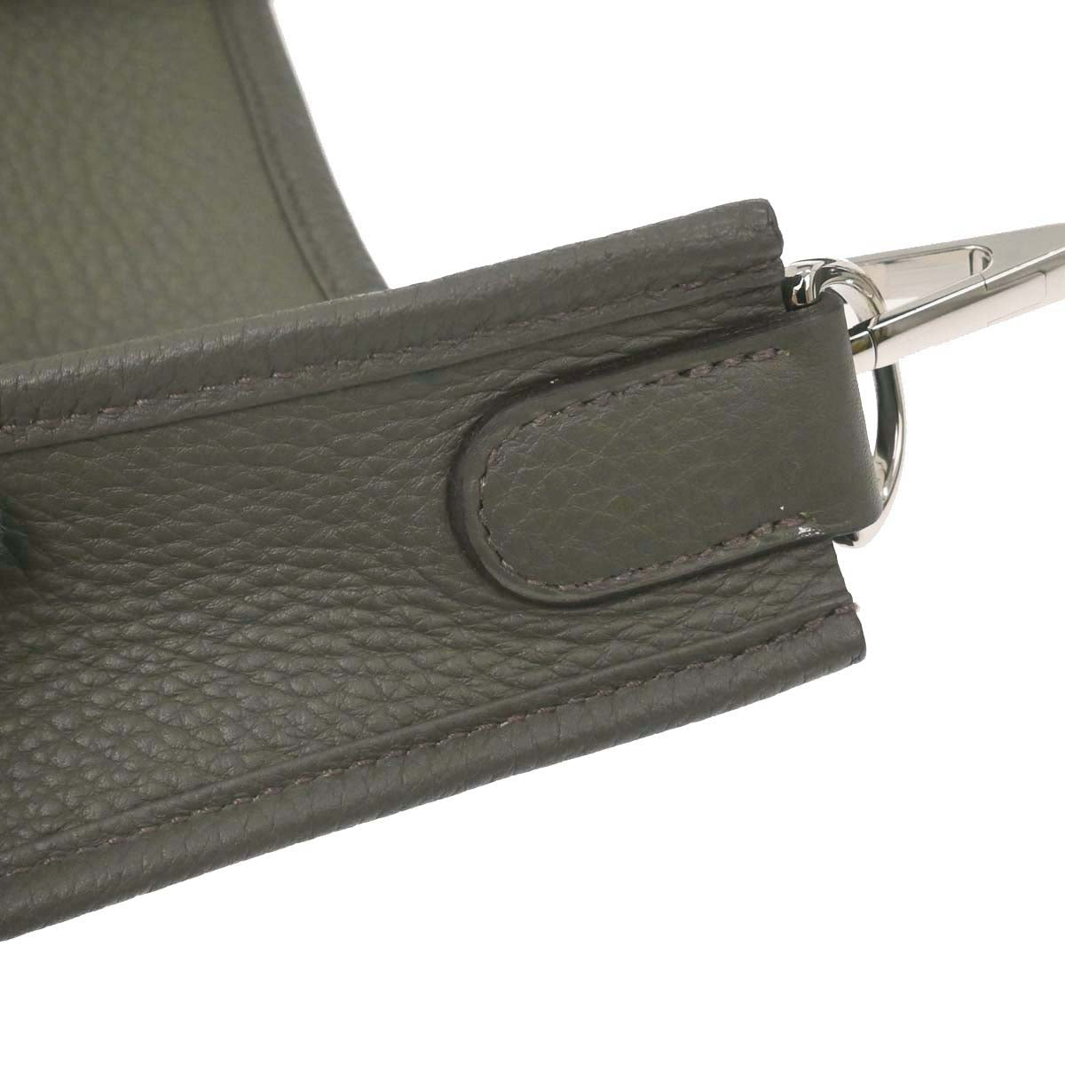 Hermes Vert de Gris Taurillon Clemence Evelyne 1 29 PM Shoulder Bag