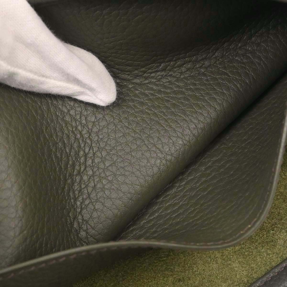Hermes Vert de Gris Taurillon Clemence Evelyne 1 29 PM Shoulder Bag