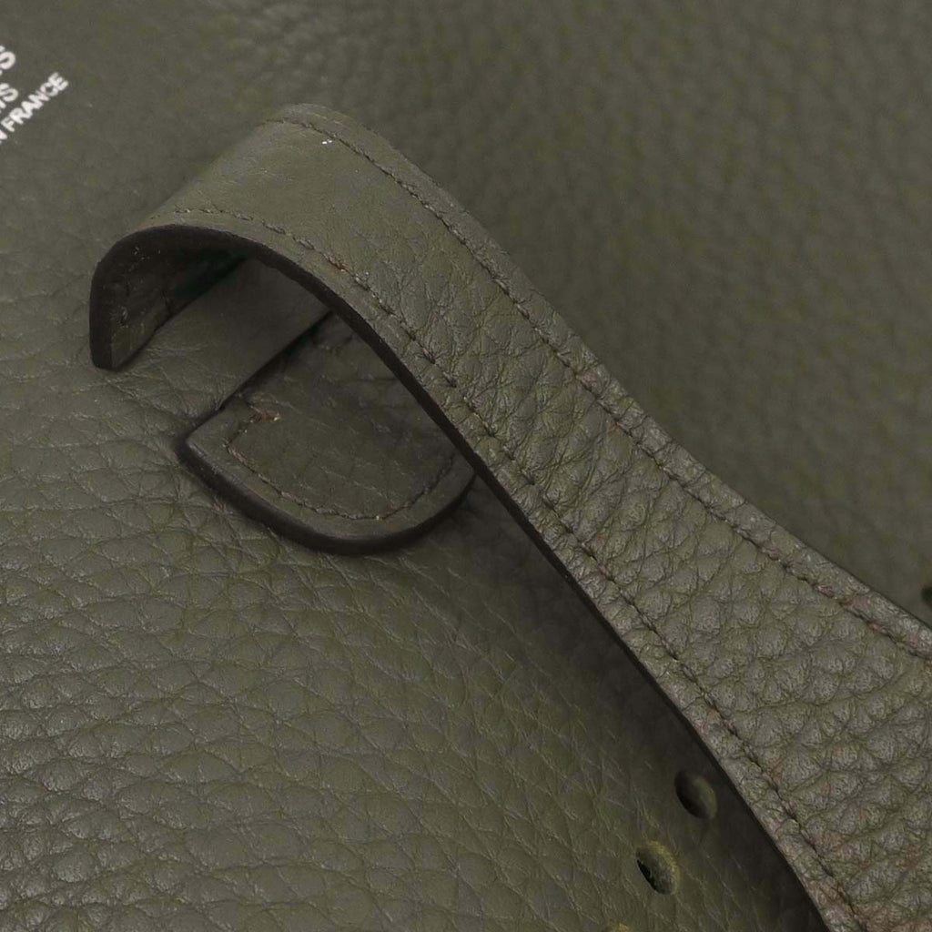 Hermes Vert de Gris Taurillon Clemence Evelyne 1 29 PM Shoulder Bag
