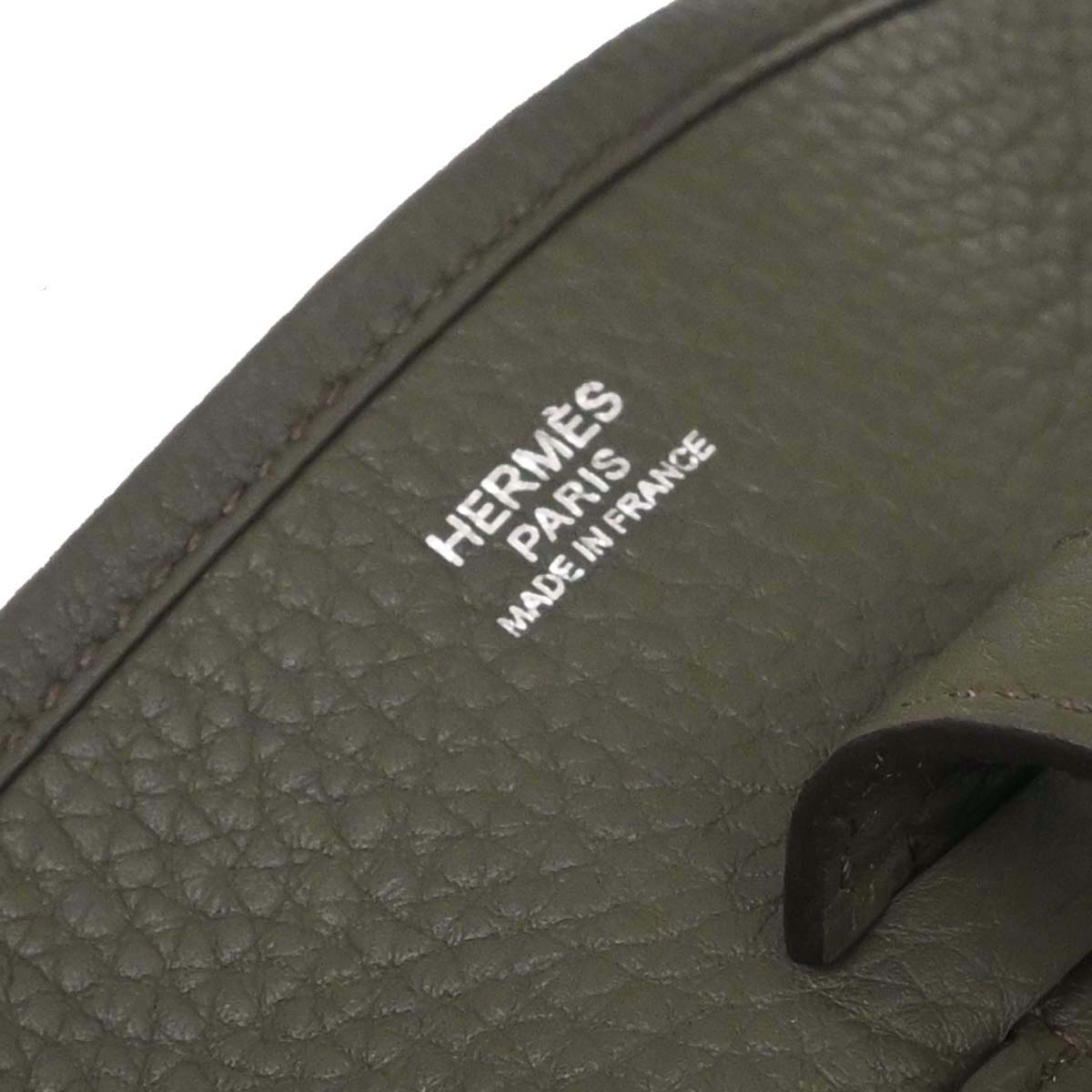 Hermes Vert de Gris Taurillon Clemence Evelyne 1 29 PM Shoulder Bag