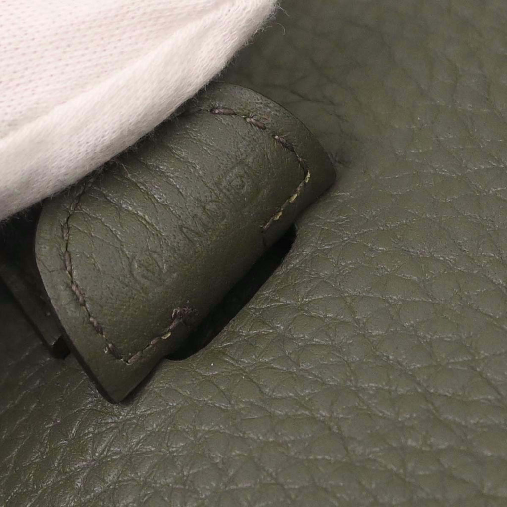 Hermes Vert de Gris Taurillon Clemence Evelyne 1 29 PM Shoulder Bag