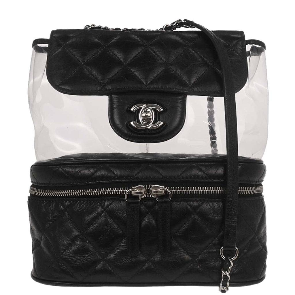 Chanel Black Calfskin PVC Aquarium Shoulder Bag