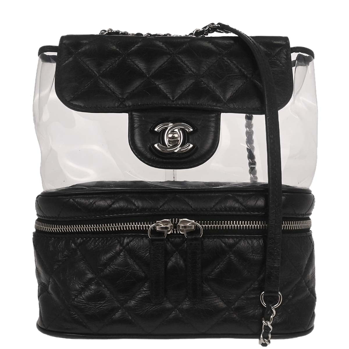 Chanel Black Calfskin PVC Aquarium Shoulder Bag