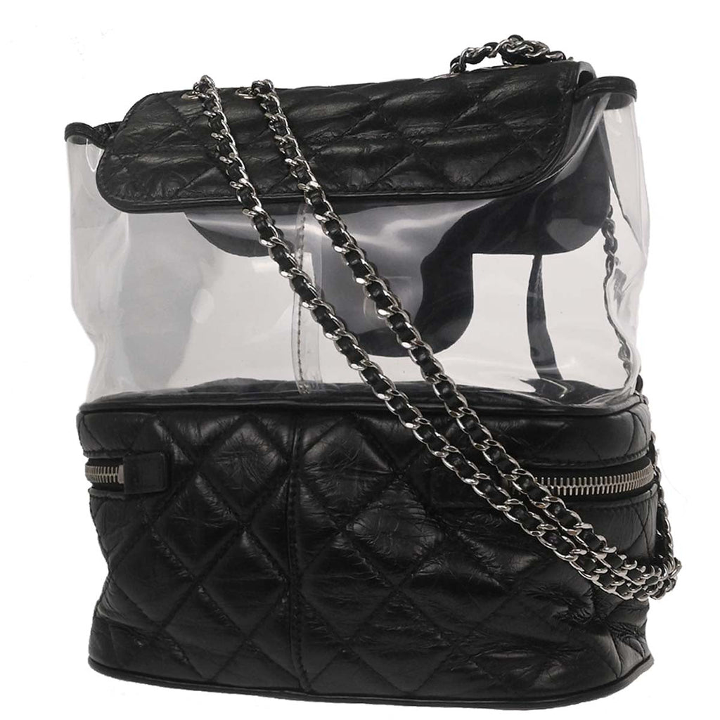 Chanel Black Calfskin PVC Aquarium Shoulder Bag