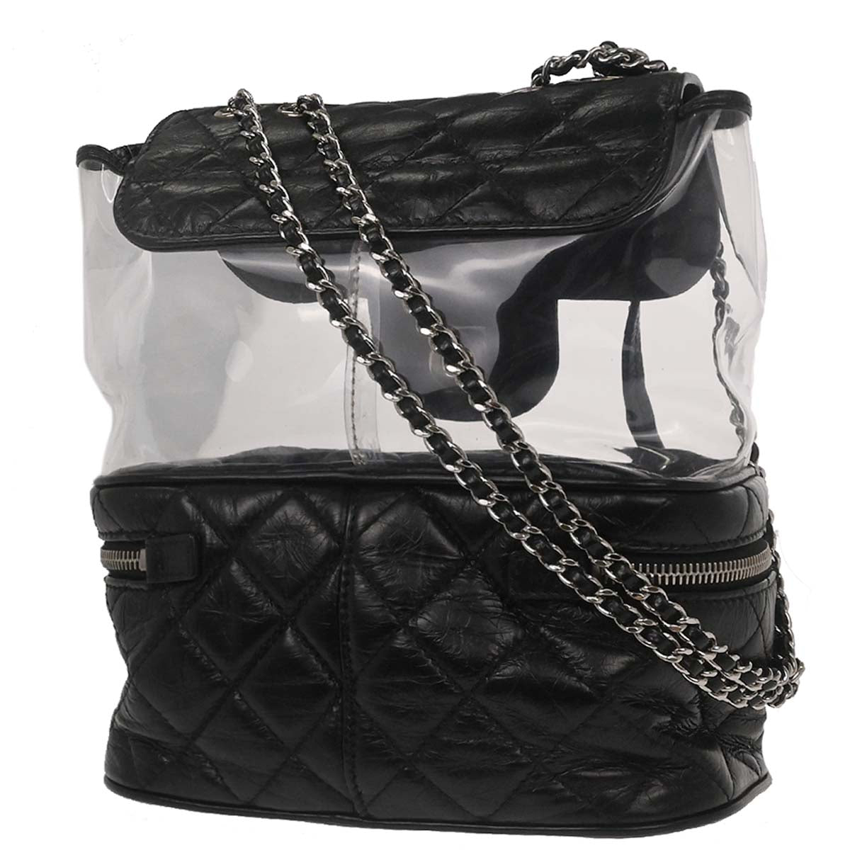 Chanel Black Calfskin PVC Aquarium Shoulder Bag