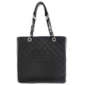 Chanel 2012-2013 Black Caviar Caviar Petite Shopping Tote XL PST Tote Handbag
