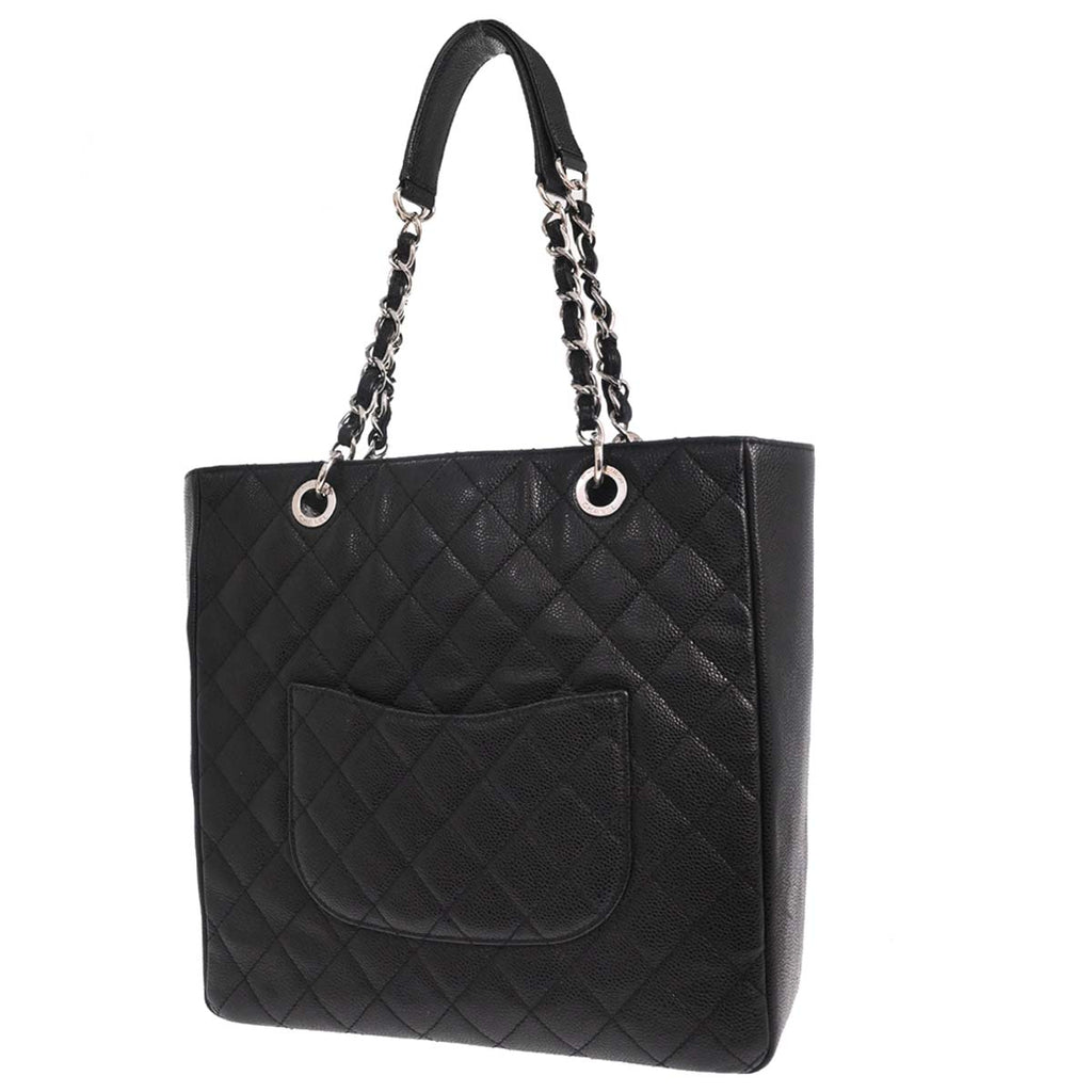 Chanel 2012-2013 Black Caviar Caviar Petite Shopping Tote XL PST Tote Handbag