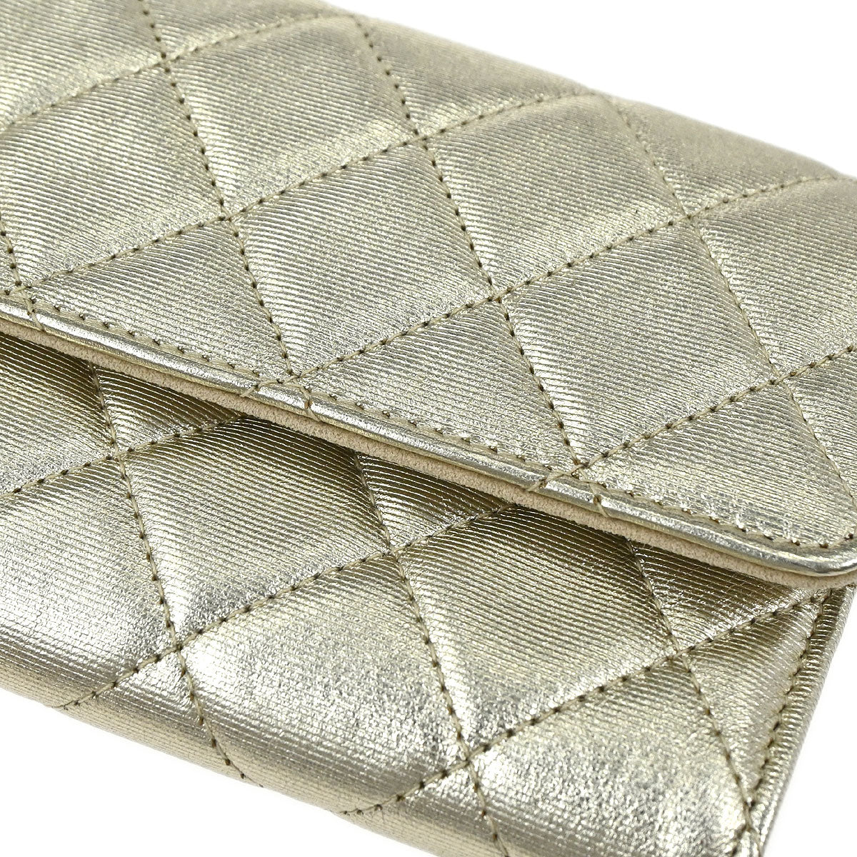 Chanel 2016-2017 Metallic Gold Lambskin Mademoiselle Lock Jewelry Case Clutch Bag