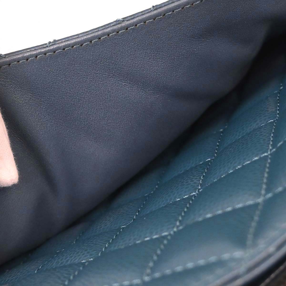 Chanel Blue Caviar Skin Grand Shopping Tote GST XL Chain Handbag