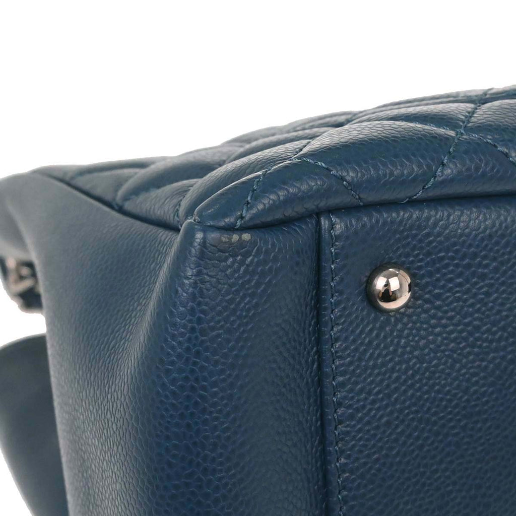 Chanel Blue Caviar Skin Grand Shopping Tote GST XL Chain Handbag