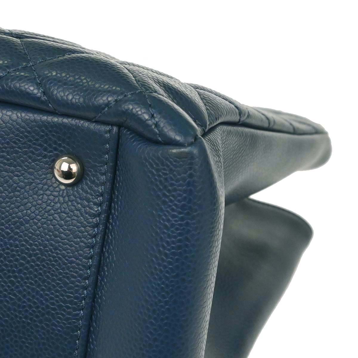 Chanel Blue Caviar Skin Grand Shopping Tote GST XL Chain Handbag