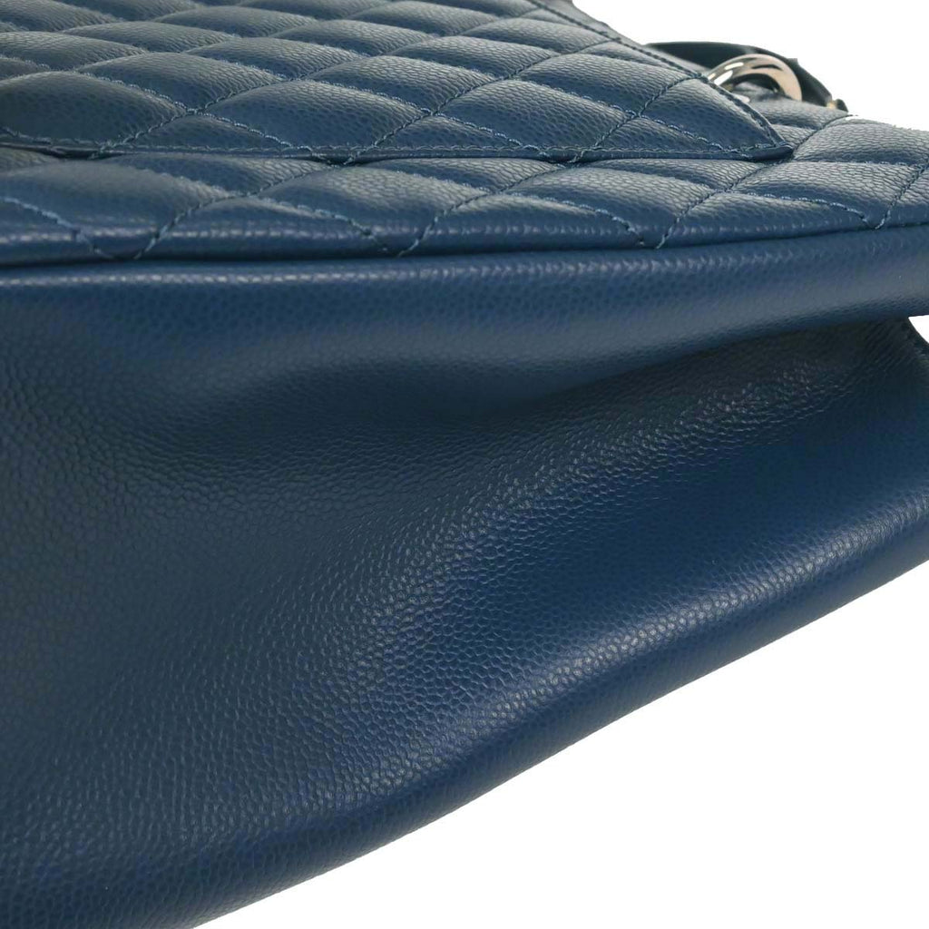 Chanel Blue Caviar Skin Grand Shopping Tote GST XL Chain Handbag