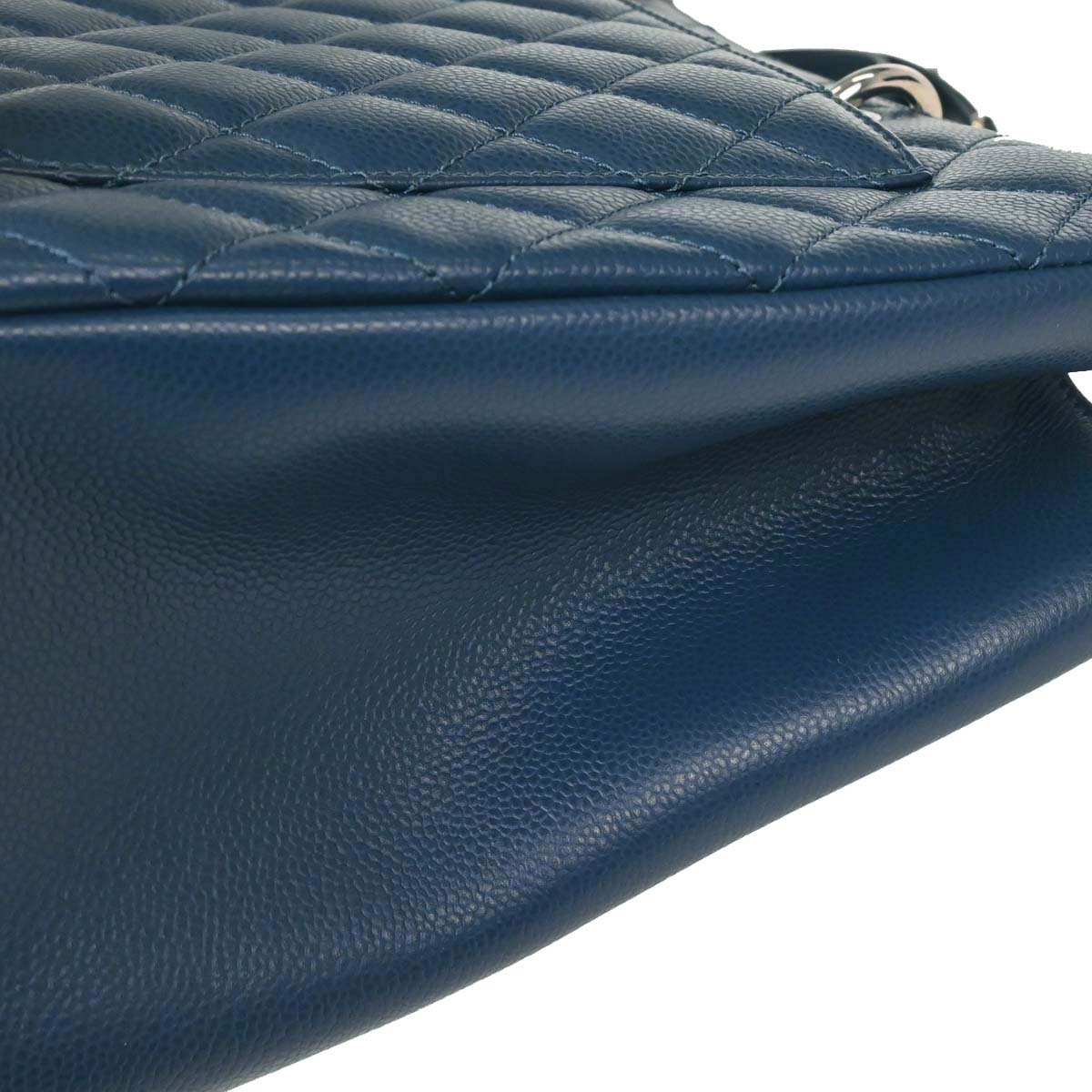 Chanel Blue Caviar Skin Grand Shopping Tote GST XL Chain Handbag